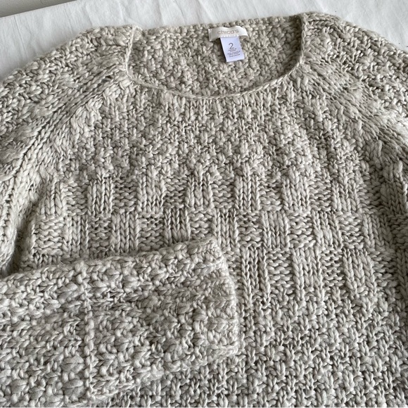 Chico's Chunky Knit Wool Blend Pullover Sweater - Picture 6 of 7